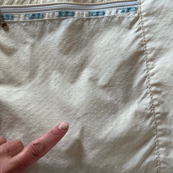 Vintage LeSportsac floral poppy reversible cream tote pockets retro boho - Picture 9 of 11